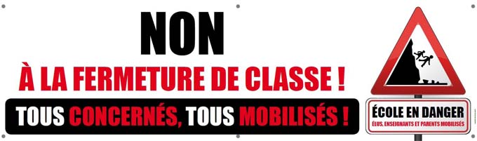 Résultat de recherche d'images pour "non a la fermeture de classe"